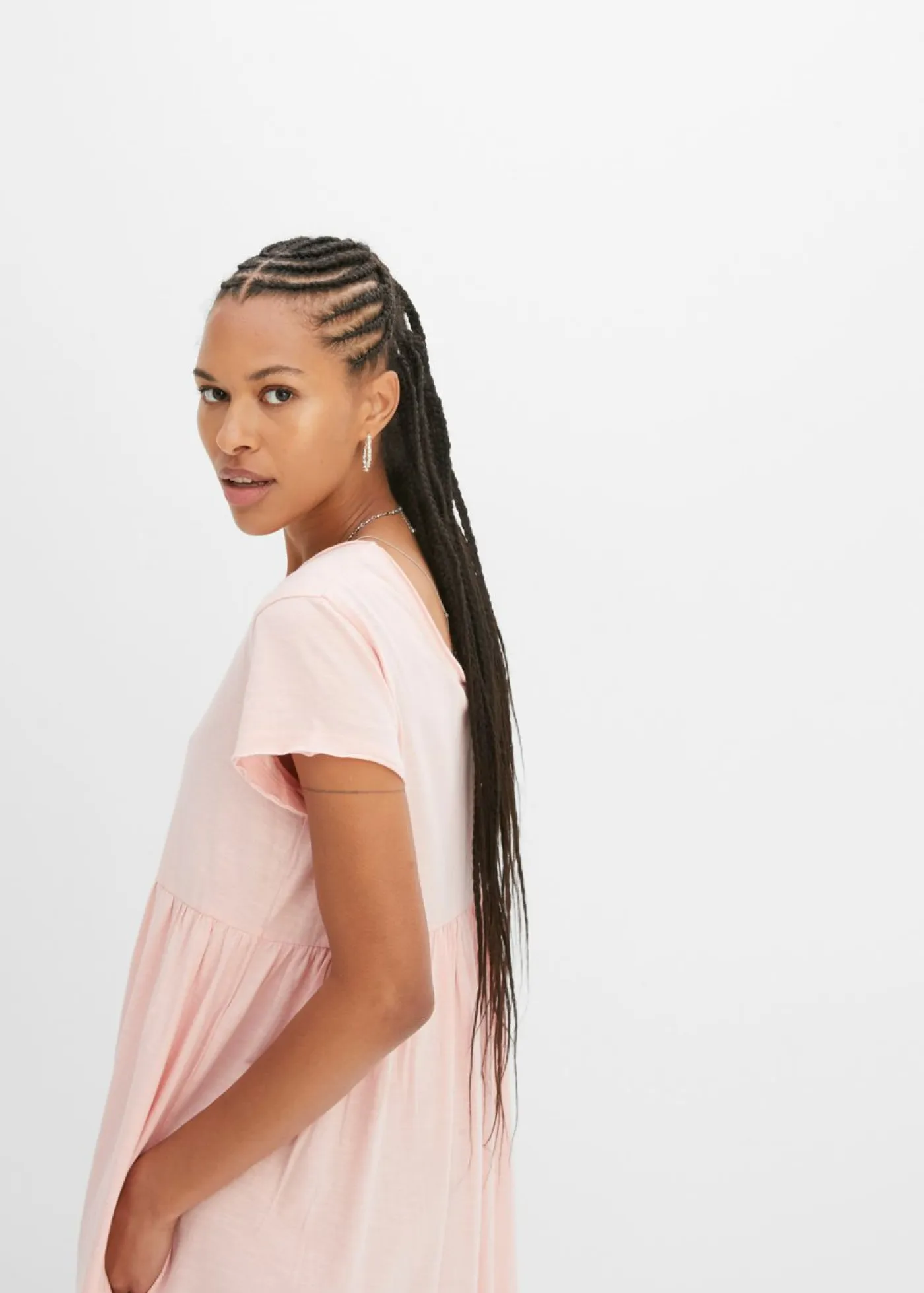 bonprix bonprix Vestidos>Vestido midi de algodón orgánico puro rosa pastel