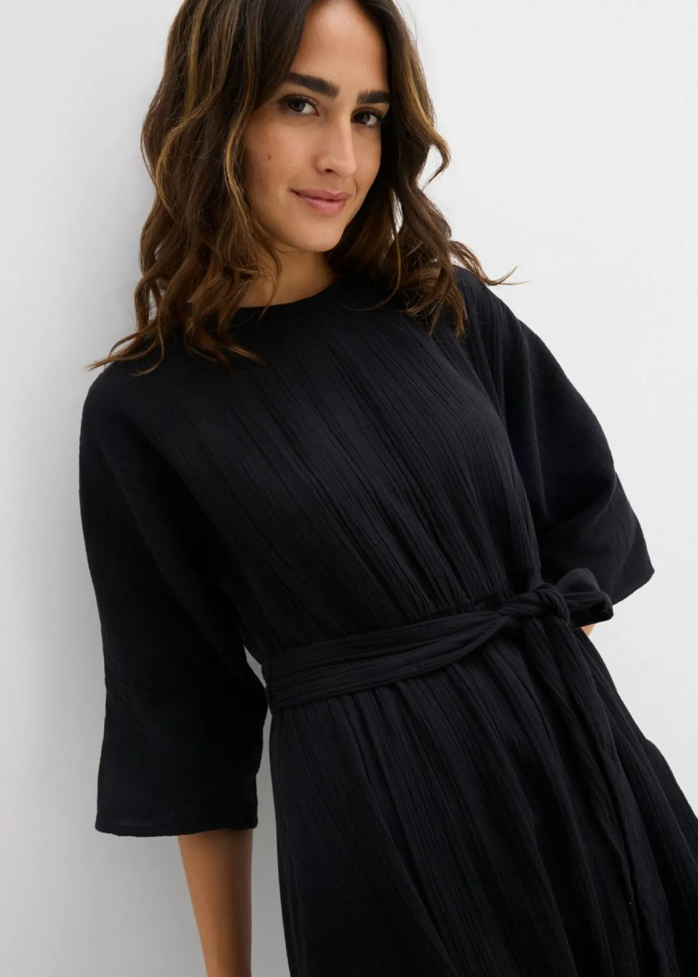 bonprix bonprix Vestidos>Vestido midi de algodón suave Verde oliva oscuro