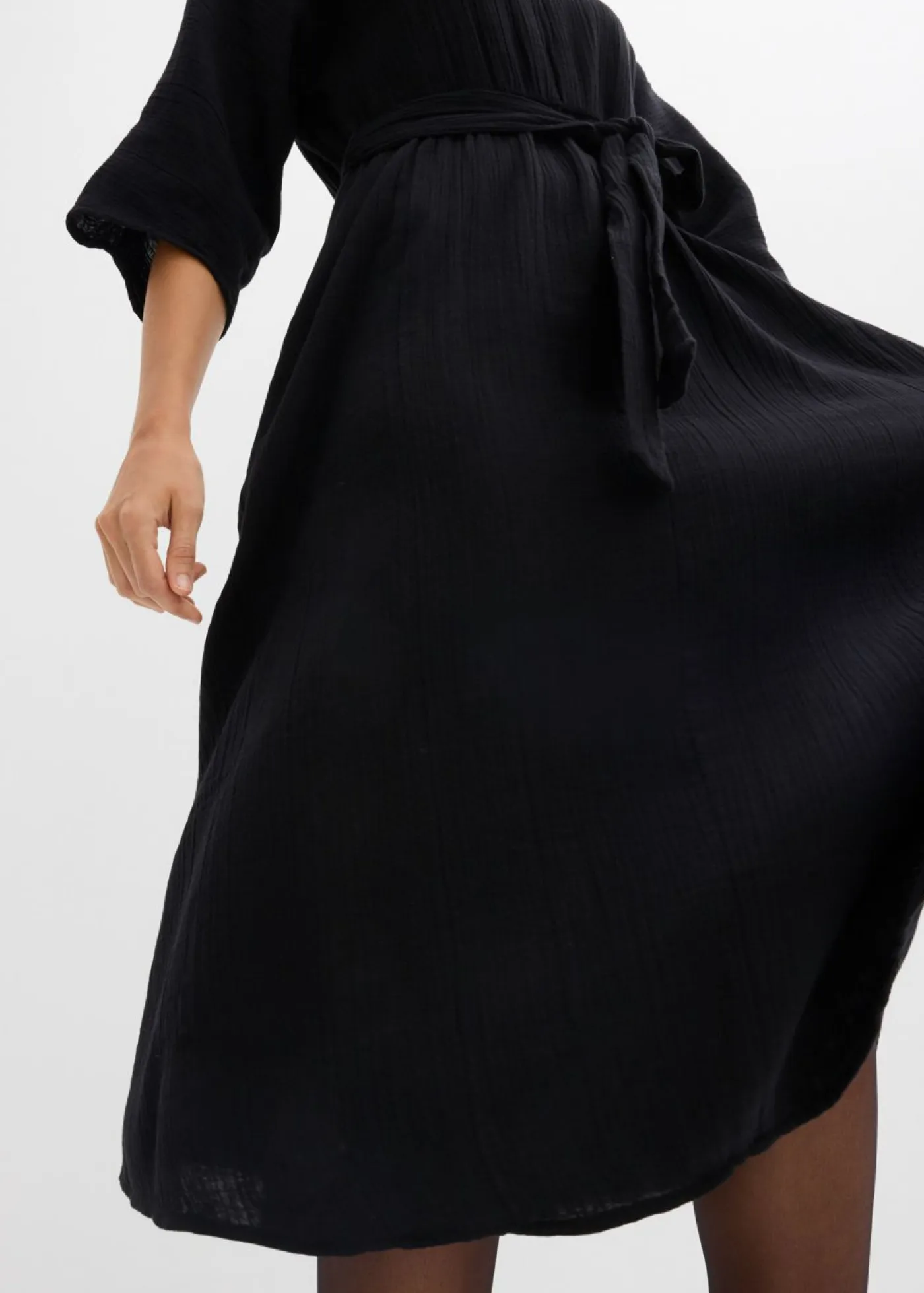 bonprix bonprix Vestidos>Vestido midi de algodón suave Verde oliva oscuro