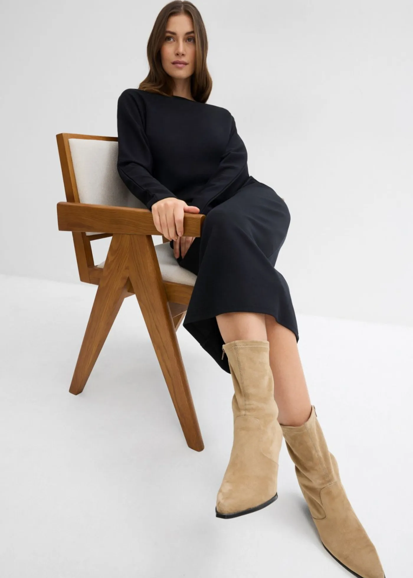 Mujer bonprix bonprix Vestido midi de cómodo Punto di Roma