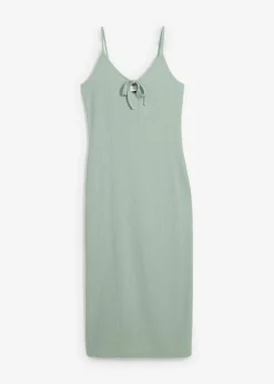 bonprix bonprix Vestidos>Vestido midi de crepé ligero verde ahumado