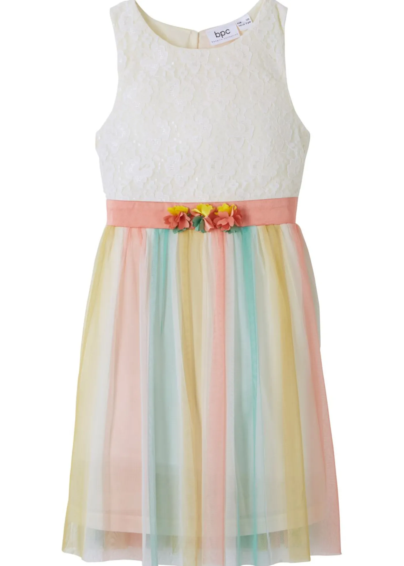 bonprix bonprix Ropa 2 A 9 Años·Vestidos Y Faldas>Vestido midi de encaje delicado y tul crema suave