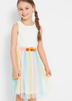 bonprix bonprix Ropa 2 A 9 Años·Vestidos Y Faldas>Vestido midi de encaje delicado y tul crema suave