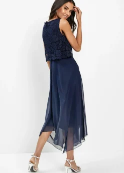 Mujer bonprix bonprix Vestido midi de gasa fina con encaje