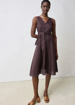 Mujer bonprix bonprix Vestido midi de lino puro