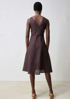 Mujer bonprix bonprix Vestido midi de lino puro