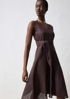 Mujer bonprix bonprix Vestido midi de lino puro