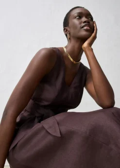 Mujer bonprix bonprix Vestido midi de lino puro