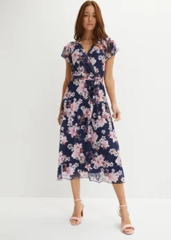 Mujer bonprix bonprix Vestido midi de malla estampado