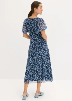 Mujer bonprix bonprix Vestido midi de malla estampado