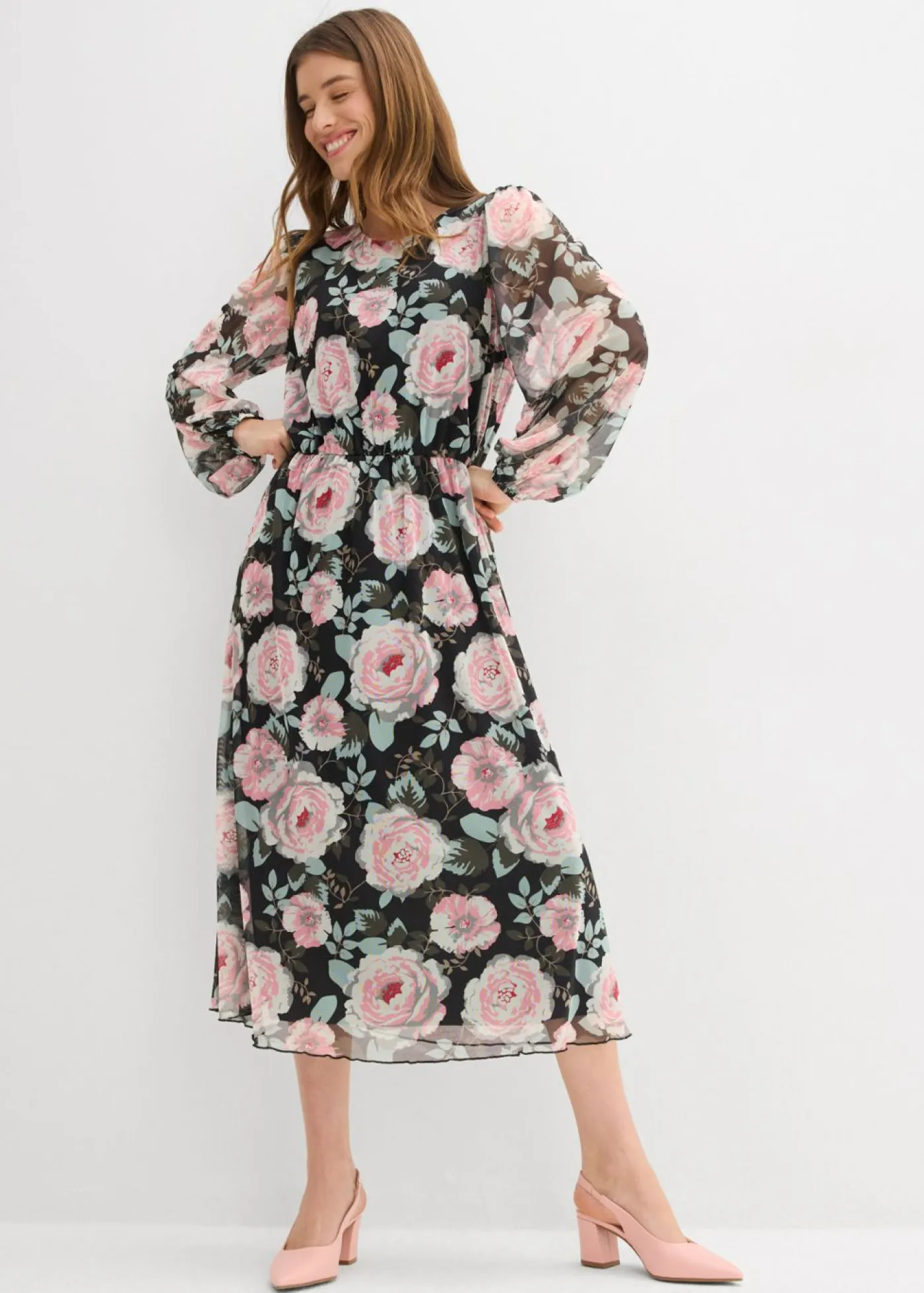 Mujer bonprix bonprix Vestido midi de malla suave