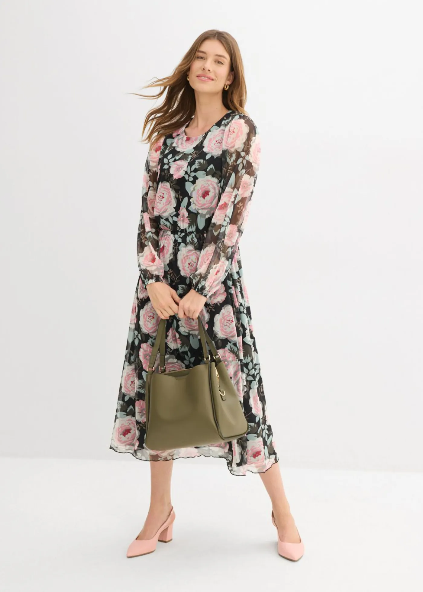 Mujer bonprix bonprix Vestido midi de malla suave