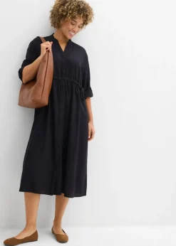 Mujer bonprix bonprix Vestido midi de mezcla de lino