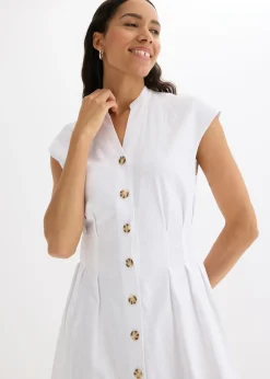 Mujer bonprix bonprix Vestido midi de mezcla de lino ligero