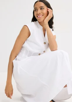Mujer bonprix bonprix Vestido midi de mezcla de lino ligero