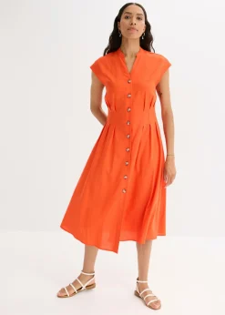 Mujer bonprix bonprix Vestido midi de mezcla de lino ligero