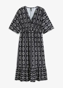 bonprix bonprix Vestidos>Vestido midi de punto Negro