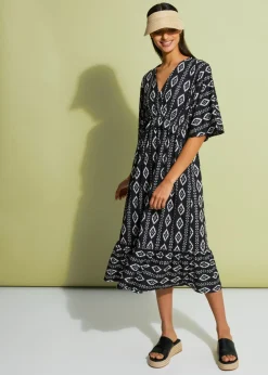 bonprix bonprix Vestidos>Vestido midi de punto Negro