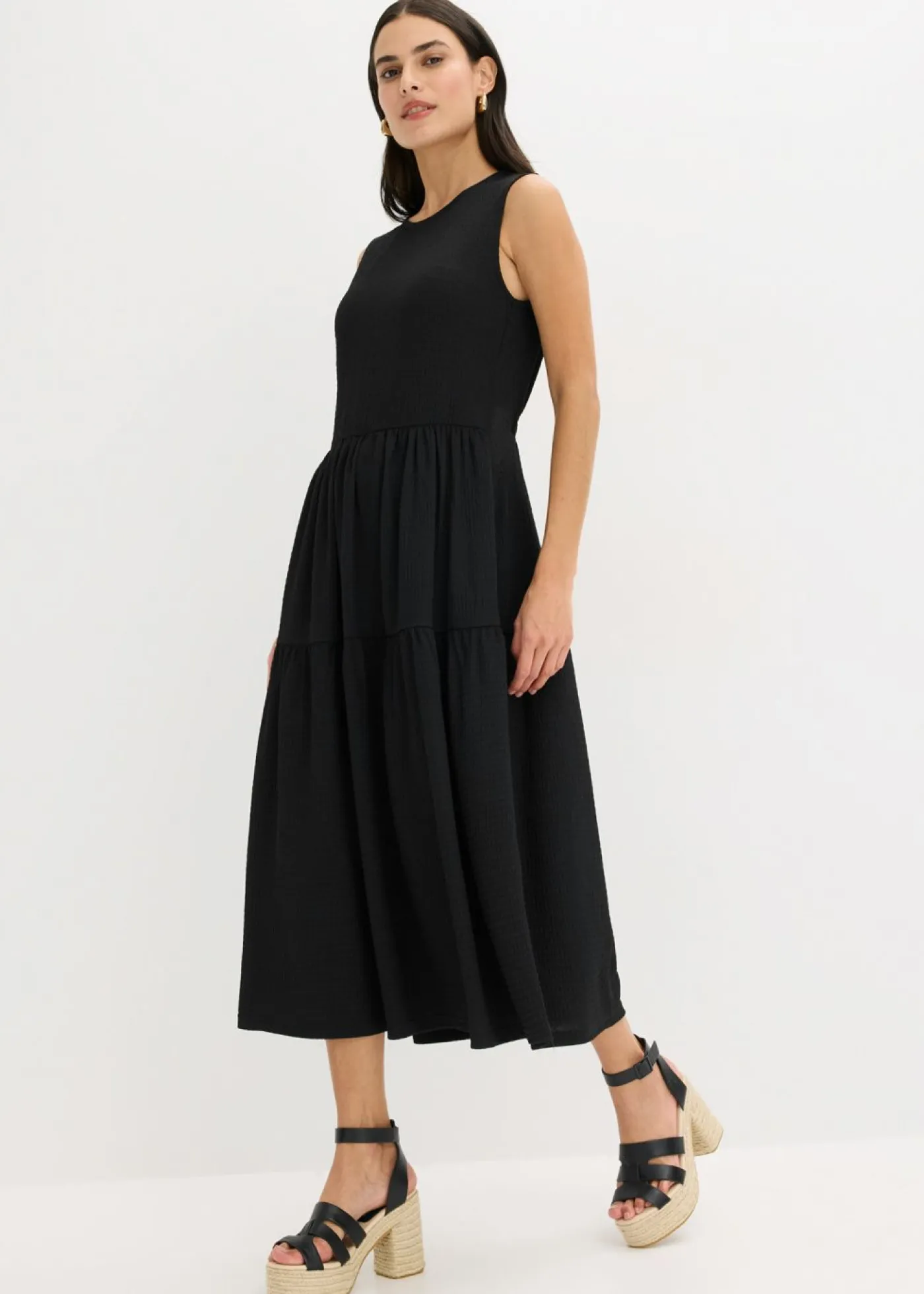 Mujer bonprix bonprix Vestido midi de punto estructurado con escote en la espalda