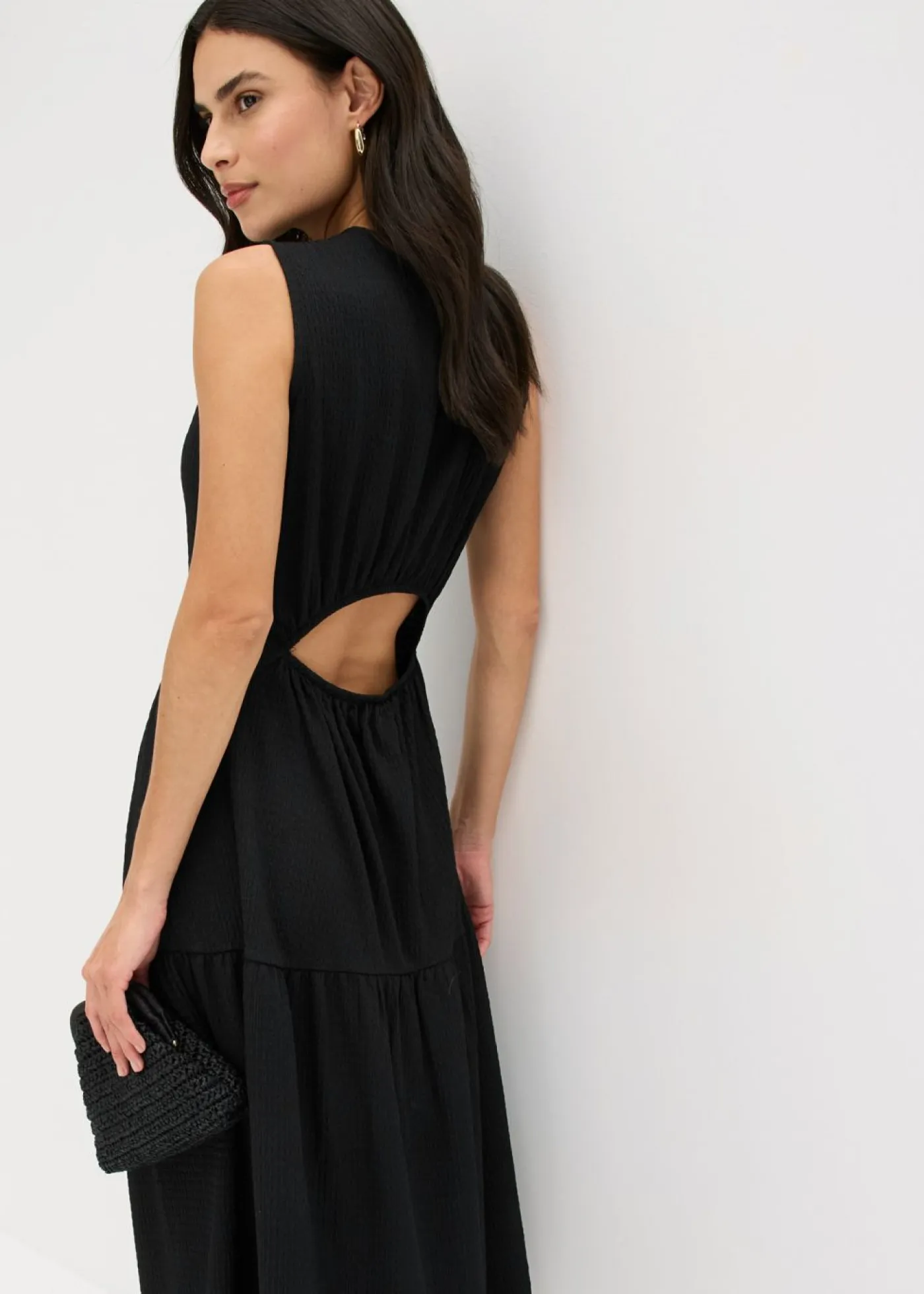 Mujer bonprix bonprix Vestido midi de punto estructurado con escote en la espalda