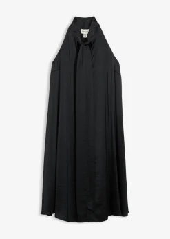 bonprix bonprix Esenciales|Vestidos>Vestido midi de satén de mezcla de viscosa Negro