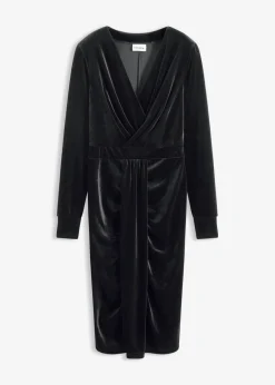 bonprix bonprix Vestidos>Vestido midi de terciopelo fluido Negro