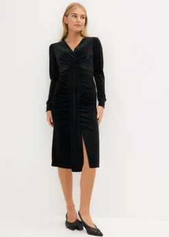 bonprix bonprix Vestidos>Vestido midi de terciopelo fluido Negro