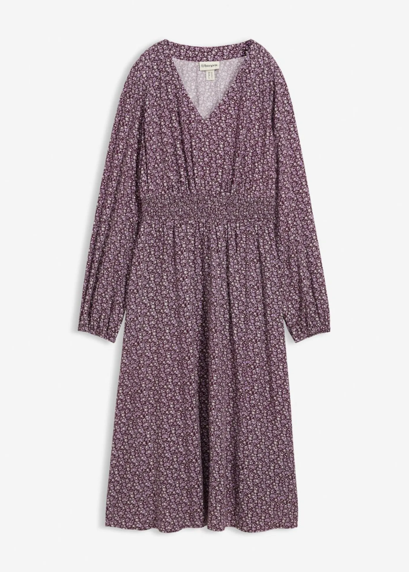 bonprix bonprix Vestidos>Vestido midi de viscosa fluida rojo burdeos-blanco lana-gris plata-musgo mate