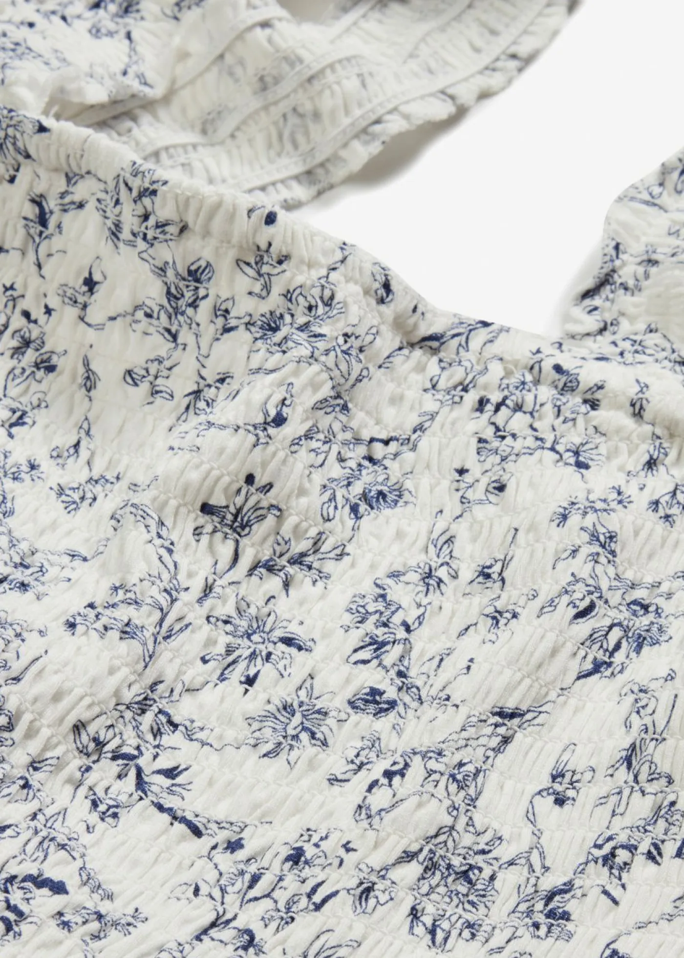 bonprix bonprix Vestidos>Vestido midi de viscosa sostenible Blanco lana-azul de flores