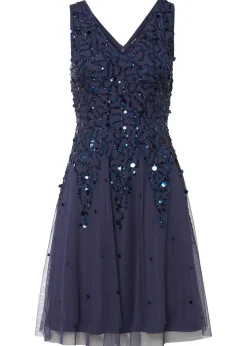 bonprix bonprix Vestidos|Ropa Elegante>Vestido mini de lentejuelas índigo
