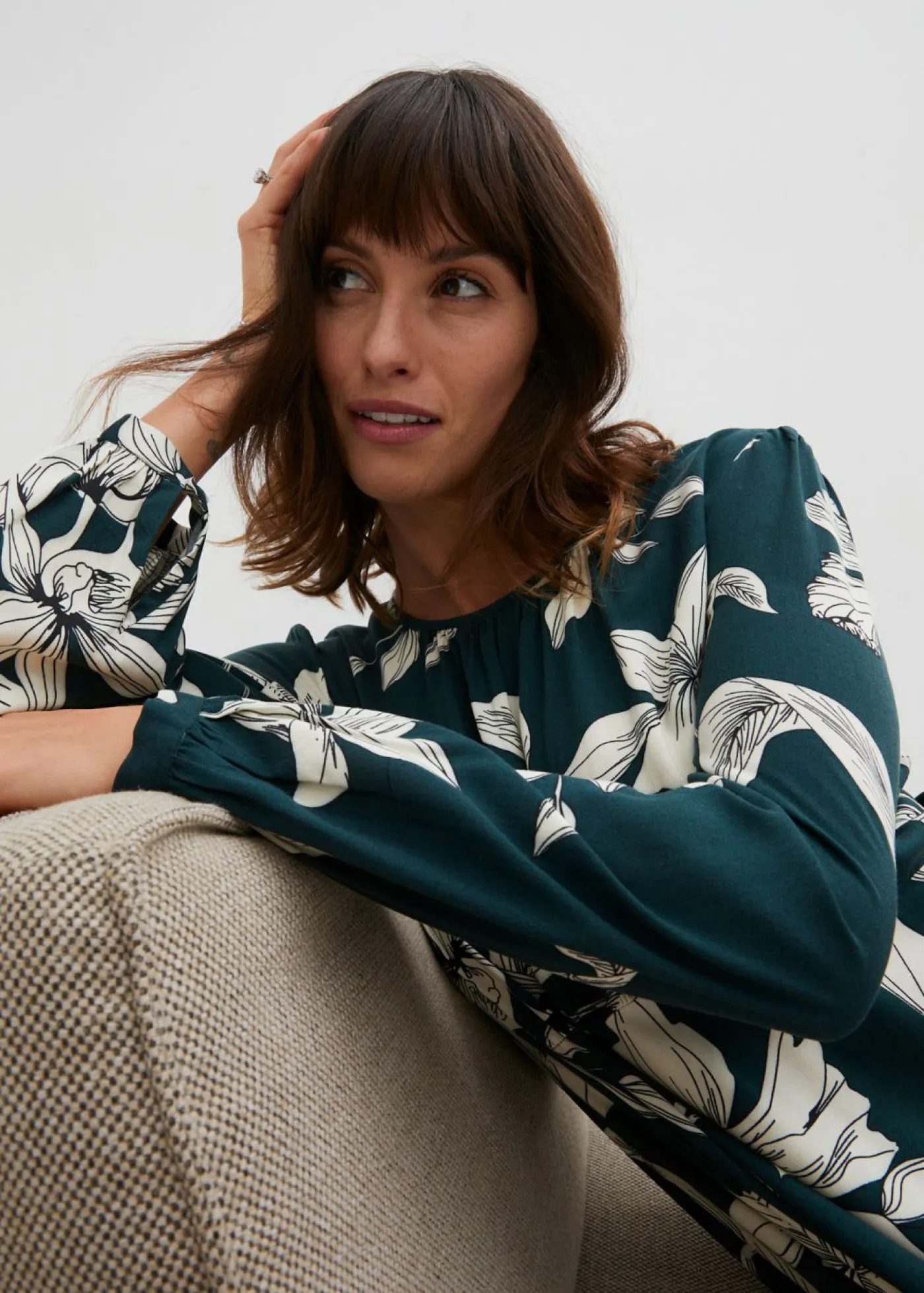 bonprix bonprix Vestidos>Vestido oscilante de viscosa Verde intenso