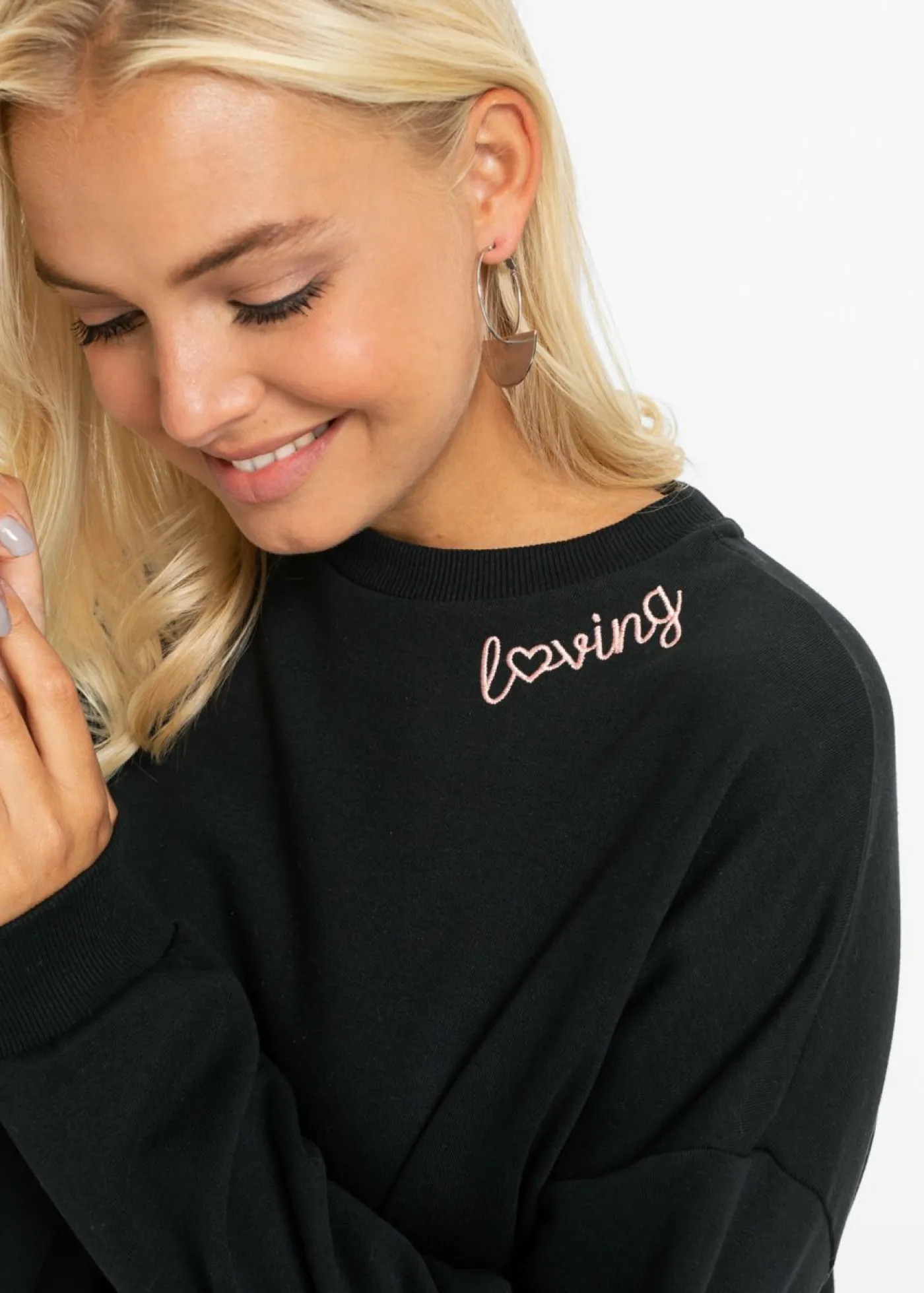 bonprix bonprix Ropa Cómoda|Vestidos>Vestido oversize tipo sudadera Negro