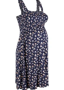 bonprix bonprix Premamá>Vestido premamá de punto con viscosa sostenible Azul marino estampado