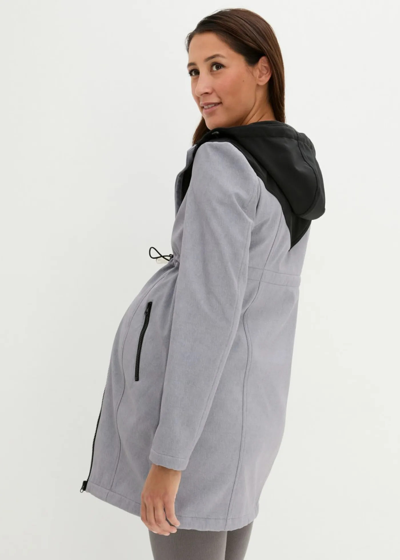 bonprix bonprix Premamá>Vestido premamá y de porteo 3 en 1 de softshell Gris jaspeado-negro