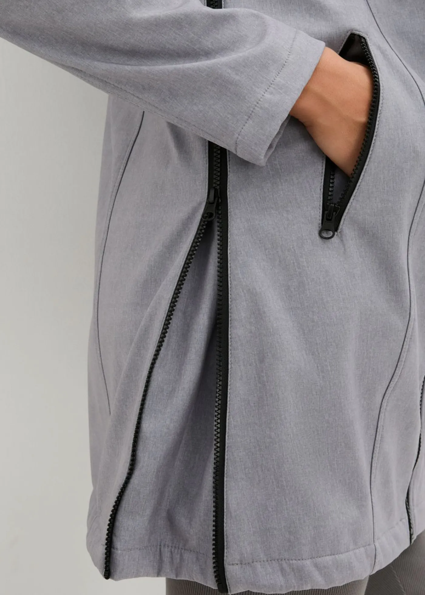 bonprix bonprix Premamá>Vestido premamá y de porteo 3 en 1 de softshell Gris jaspeado-negro