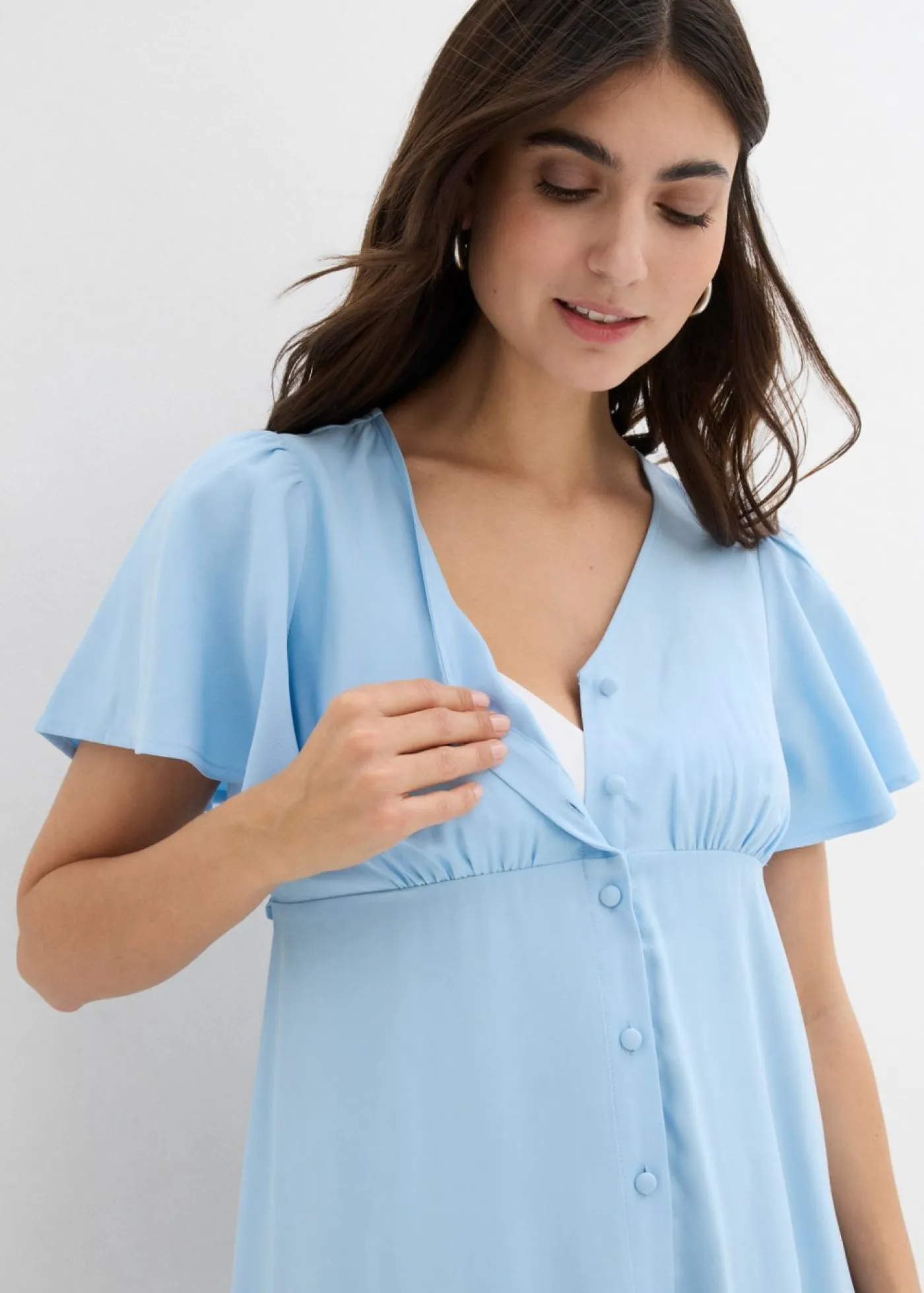 bonprix bonprix Premamá>Vestido premamá/de lactancia con botones Azul claro