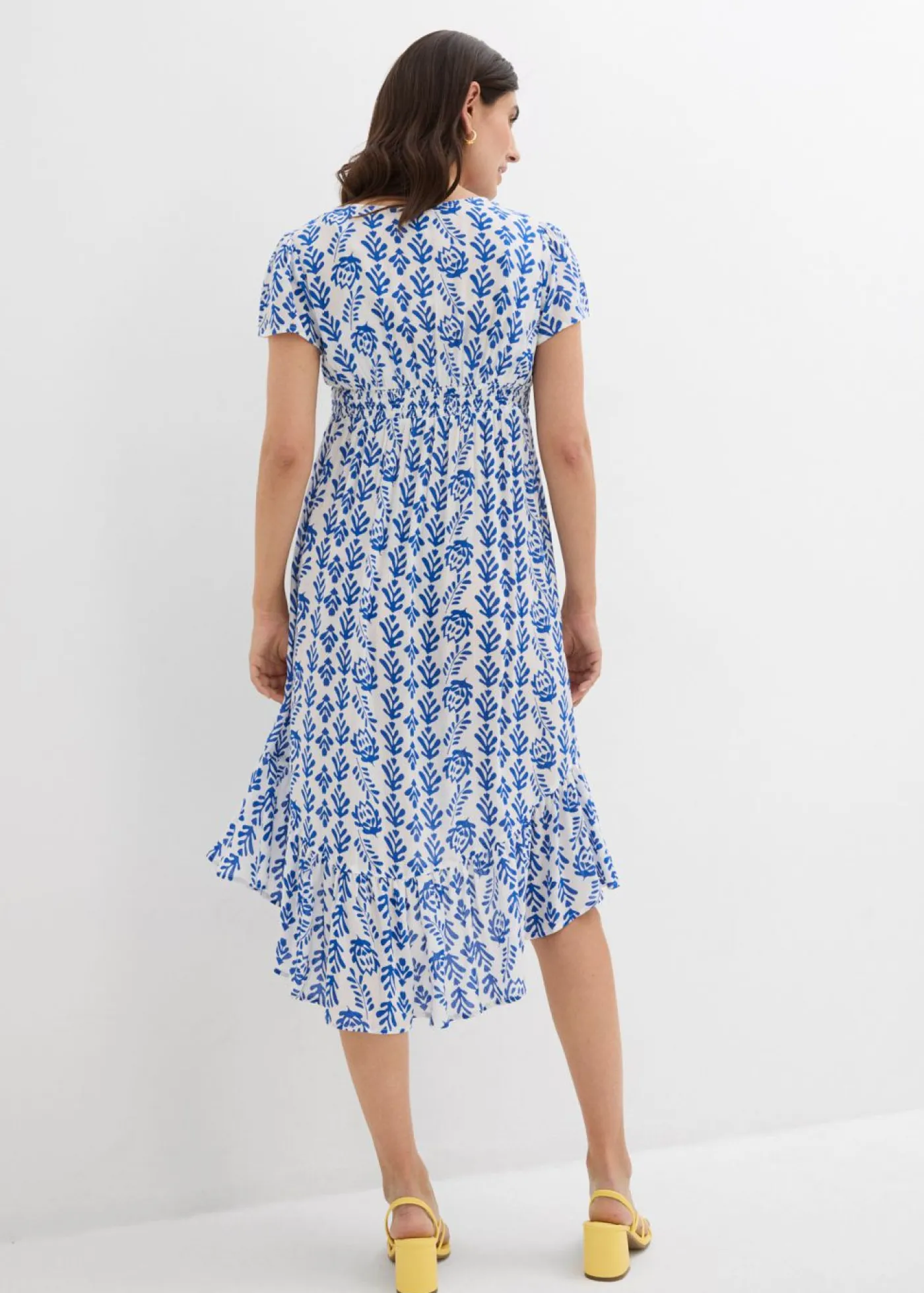 bonprix bonprix Premamá>Vestido premamá/de lactancia 2 en 1 de viscosa fluida blanco-azul ártico