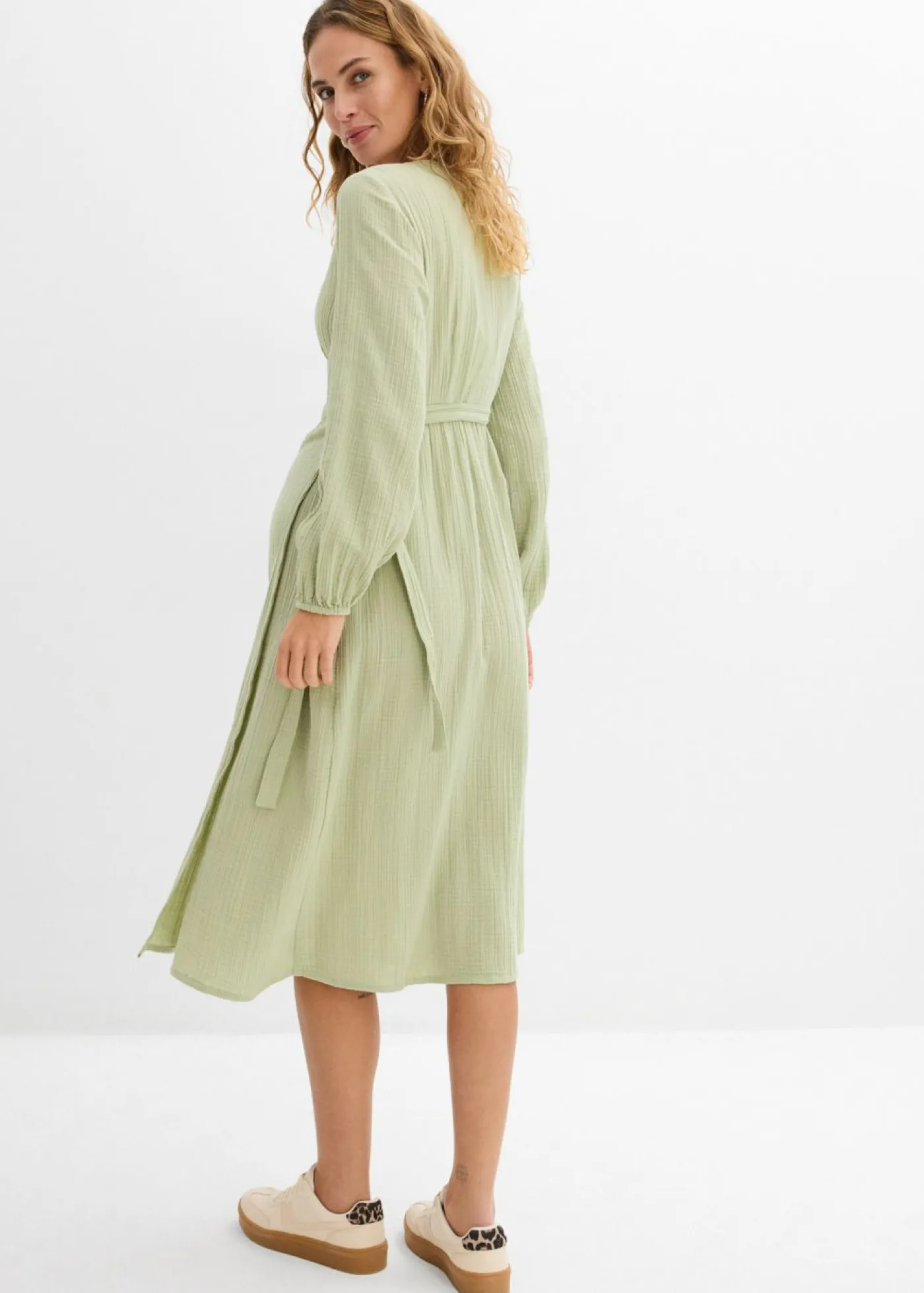 bonprix bonprix Premamá>Vestido premamá/de lactancia 2 en 1 de muselina de algodón Verde