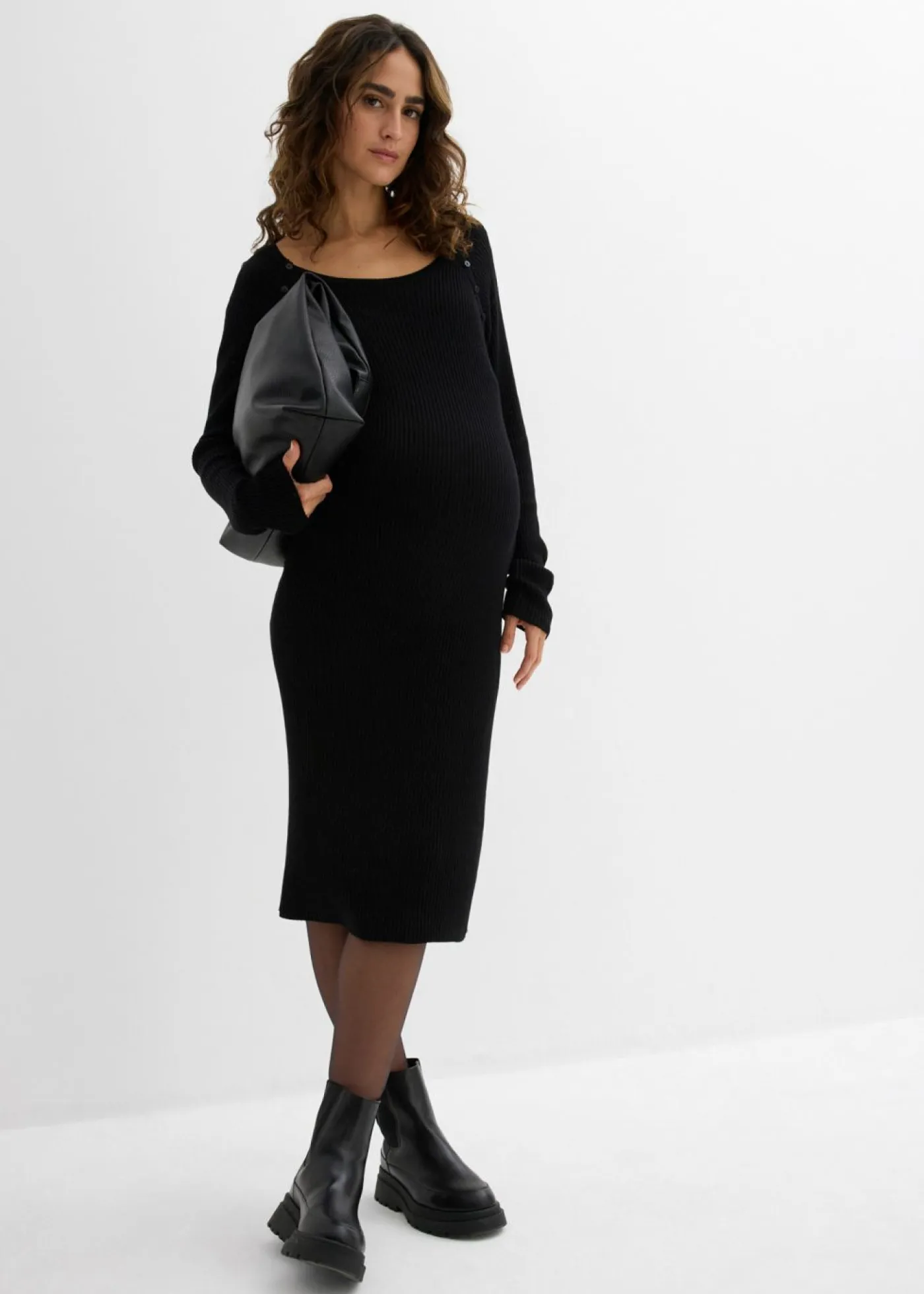 bonprix bonprix Premamá>Vestido premamá/de lactancia de punto Negro