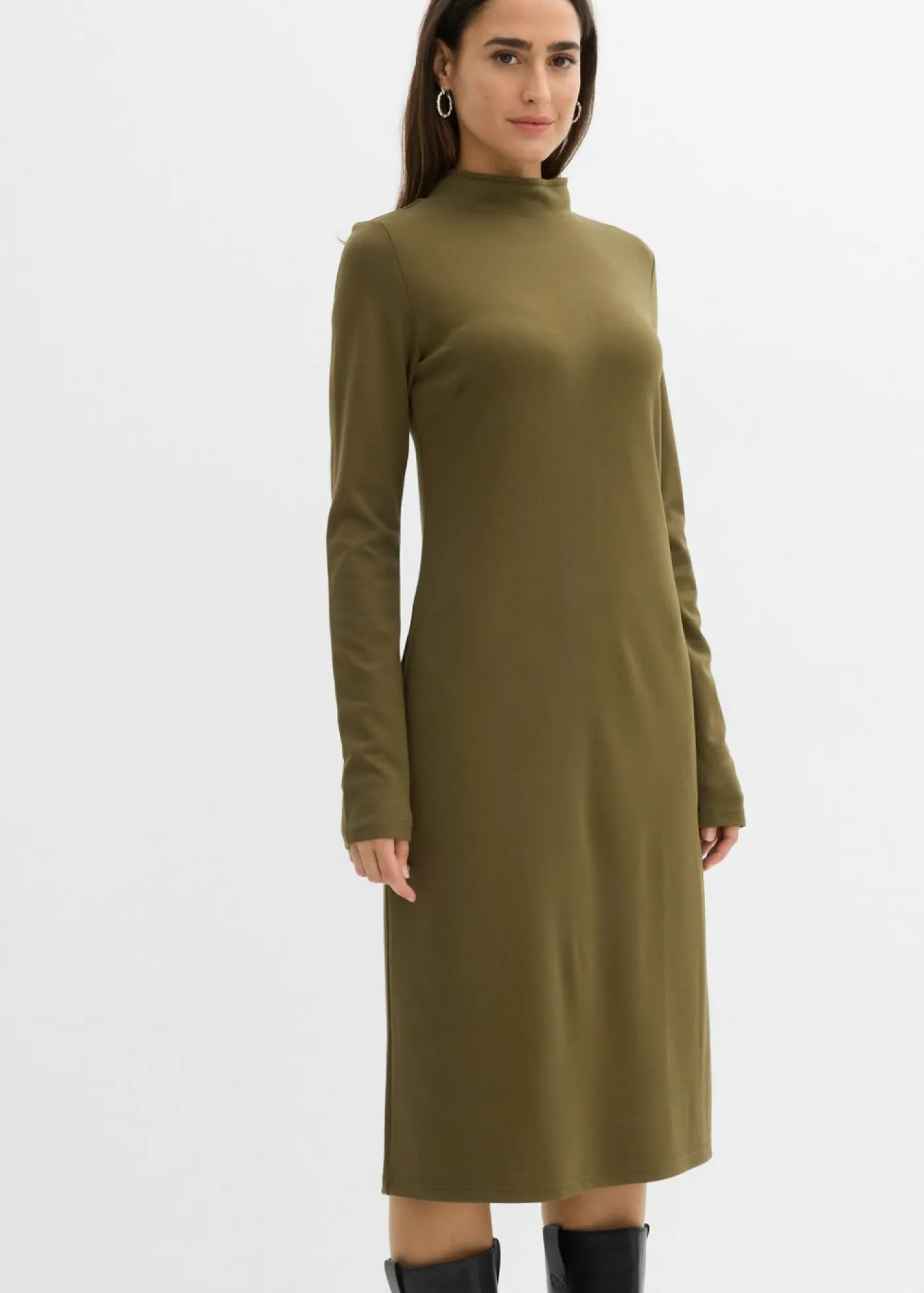 Mujer bonprix bonprix Vestido Punto di Roma con cuello alto