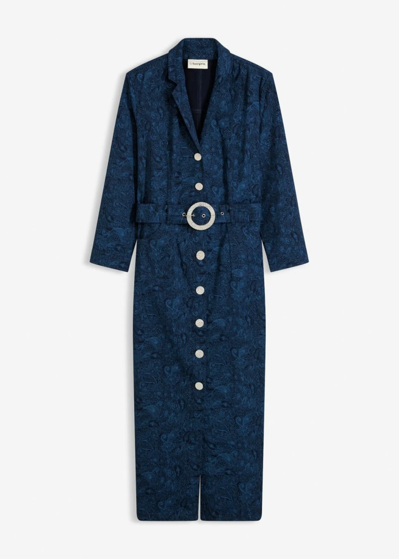 bonprix bonprix Vestidos>Vestido tipo americana con falda acampanada Azul marino-índigo claro