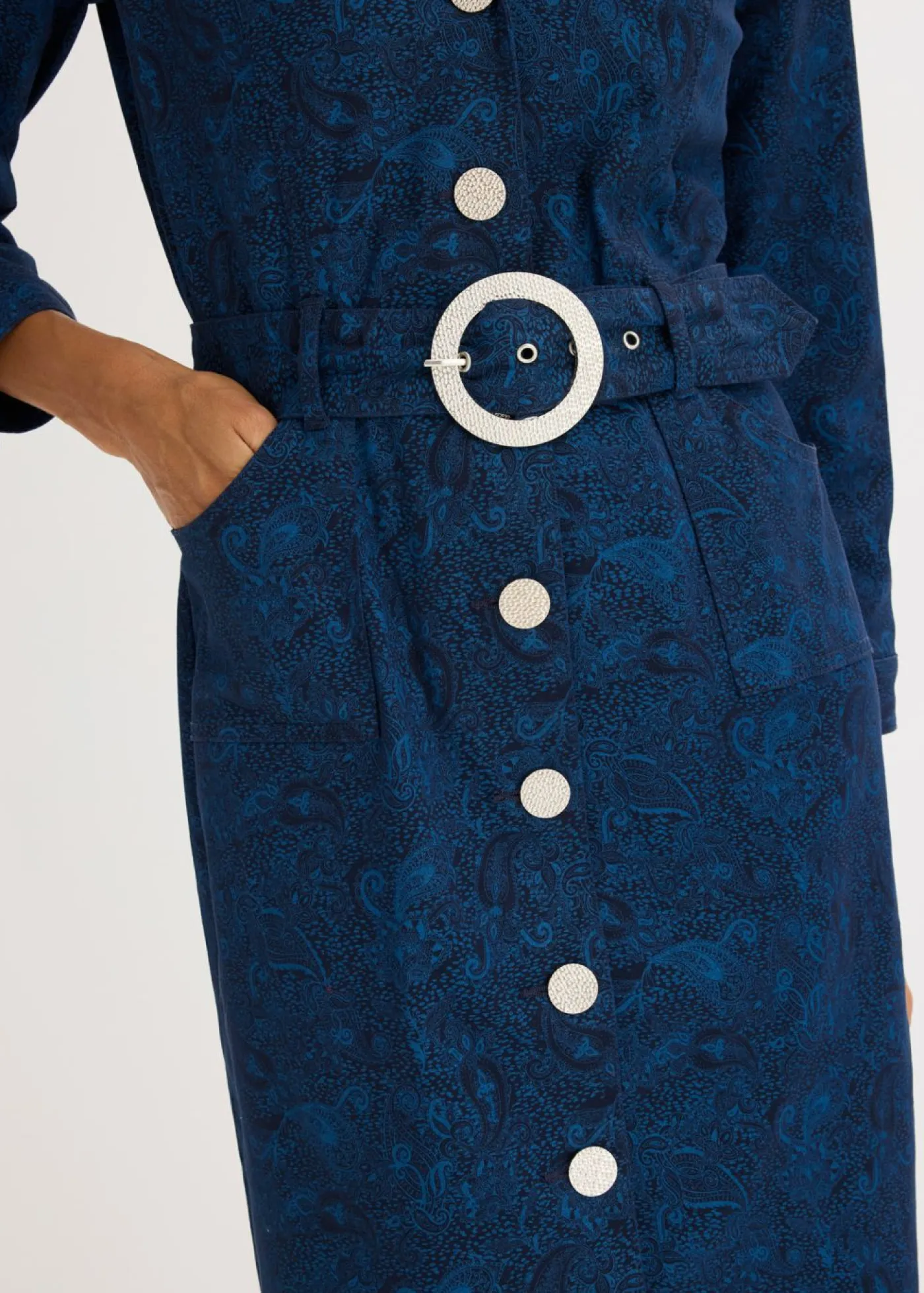 bonprix bonprix Vestidos>Vestido tipo americana con falda acampanada Azul marino-índigo claro