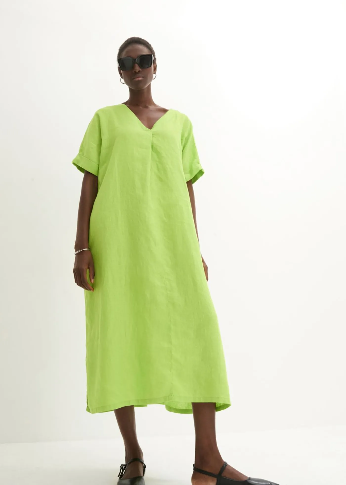 Mujer bonprix bonprix Vestido tipo caftán de lino puro