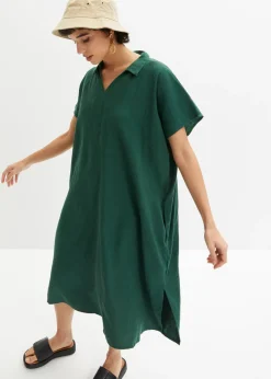 Mujer bonprix bonprix Vestido tipo caftán de mezcla ligera de viscosa y lino