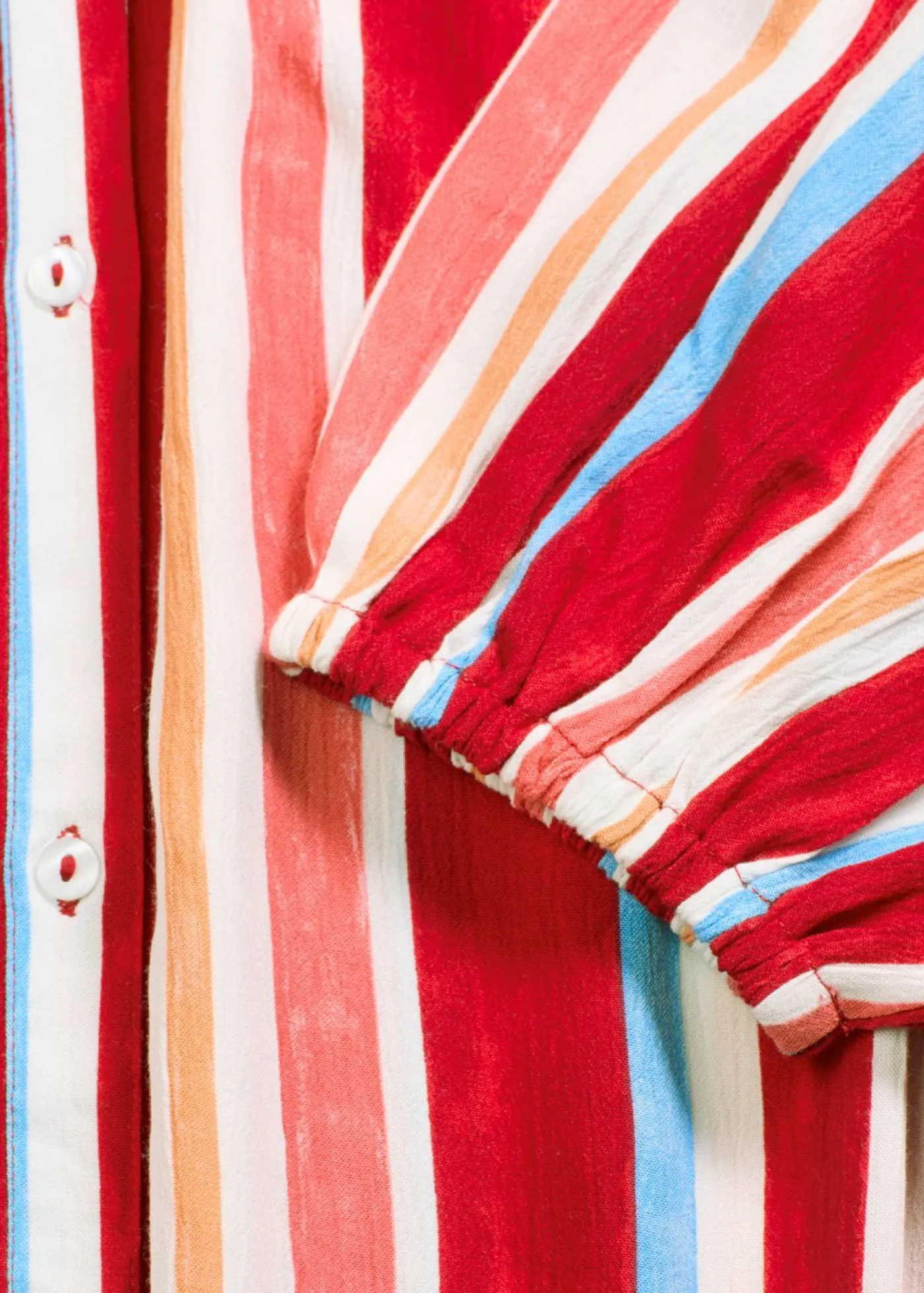 bonprix bonprix Vestidos>Vestido tipo caftán de viscosa estructurada de rayas rojo amapola-salmón claro-blanco con rayas