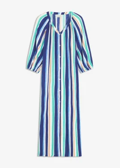 Mujer bonprix bonprix Vestido tipo caftán de viscosa estructurada de rayas