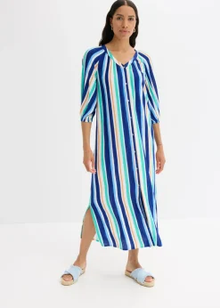 Mujer bonprix bonprix Vestido tipo caftán de viscosa estructurada de rayas