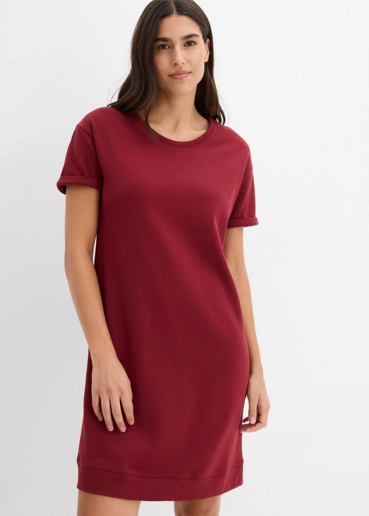 bonprix bonprix Ropa Cómoda|Vestidos>Vestido tipo sudadera Rojo rubí