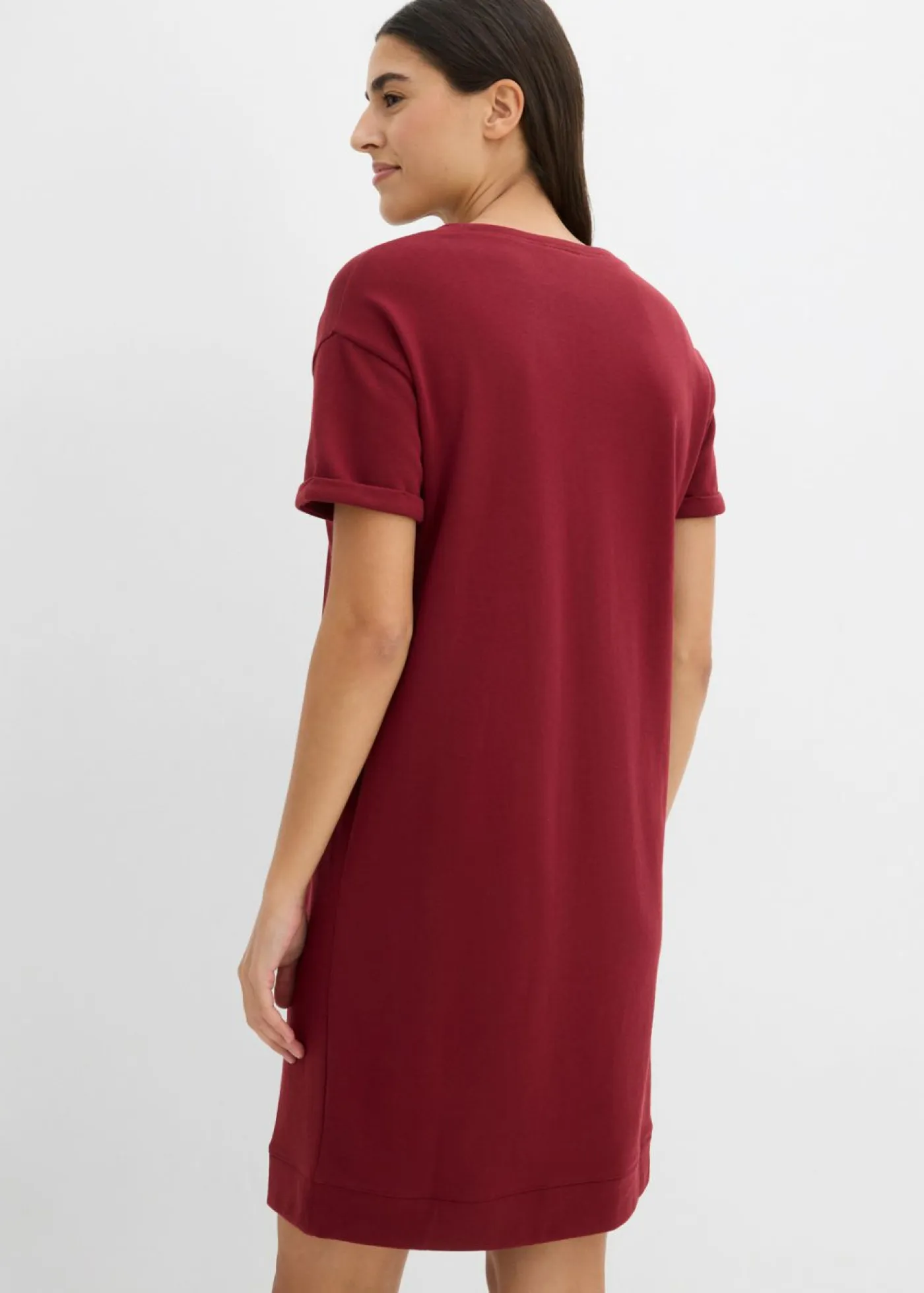 bonprix bonprix Ropa Cómoda|Vestidos>Vestido tipo sudadera Rojo rubí