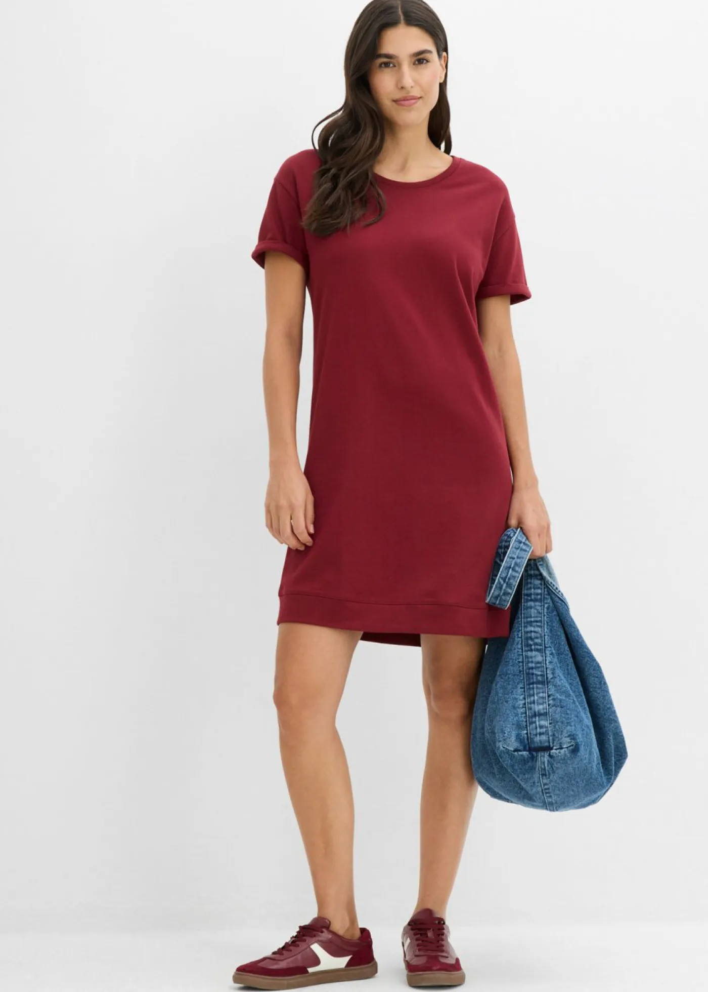 bonprix bonprix Ropa Cómoda|Vestidos>Vestido tipo sudadera Rojo rubí